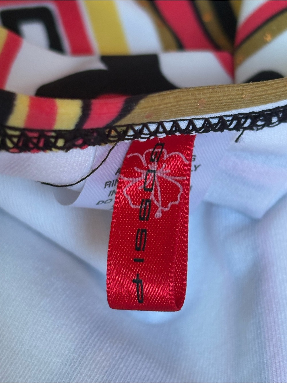 Gossip White Swimwear Tag with Red Ribbon Accent - Picture 9 of 12